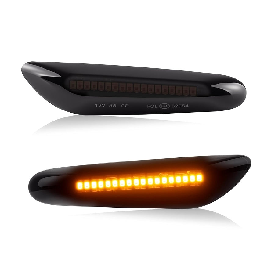 BMW E90/E92/E60 - Tummennetut Dynamic LED sivuvilkut